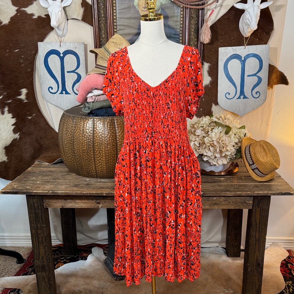 Torrid Red Floral Midi Dress